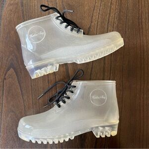 Clear Ankle Rain Boots with Laces - EU 36 or US 5.5/6